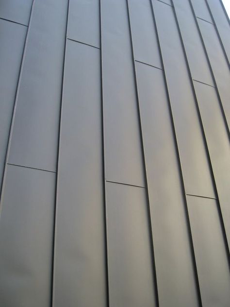 standing seam zinc cladding - Google Search: Zinc Cladding Facades, Zinc Extension, Chimney Exterior, Zinc Cladding, Facade Detail, Architecture Museum, Rainscreen Cladding, Metal Shop Building, Metal Building Kits