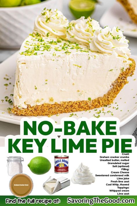 Key Lime Pie Recipe No Bake, No Bake Key Lime Pie, Lime Dessert Recipes, No Bake Key Lime, Key Lime Recipes, Key Lime Desserts, Key Lime Pie Easy, Key Lime Pie Recipe, Lime Desserts