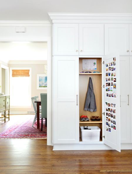 Young House Love | Kitchen Remodel Chapter Mudroom In Kitchen Entrance, Hidden Mudroom, Patio Extension, Organize Pantry, Mudroom Cabinets, Entry Storage, Hawthorne House, Mudroom Lockers, White Kitchen Remodeling