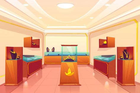 Luxury jewellery store trading room cart... | Free Vector #Freepik #freevector #business #gold #crown #box Jewelry Shop Window, Trading Room, Room Cartoon, Luxury Jewelry Store, The Metaverse, Luxury Jewellery, Moral Stories, Cartoon Background, Jewellery Store