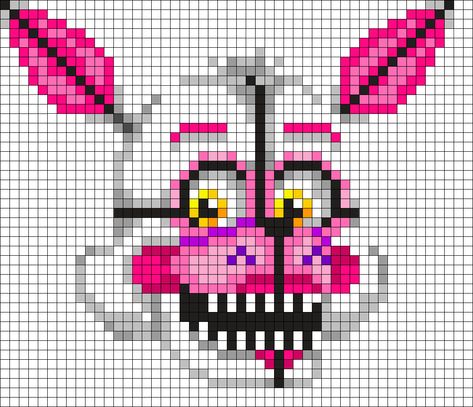 Fnaf Cross Stitch Patterns, Fnaf Kandi Pattern, Fnaf Kandi, Art Fnaf, Foxy Fnaf, Grid Patterns, Diy Kandi, Crochet Market, Pearl Beads Pattern