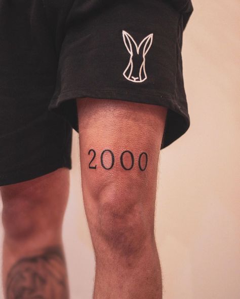 A L V E S   T A T T O O on Instagram: “2000 💉” Est 2000 Tattoo, 2000s Tattoos, 2000 Tattoo, Tatted Men, C Tattoo, Tattoo Quotes For Women, Arabic Tattoo Quotes, Skeleton Hand Tattoo, Back Of Shoulder Tattoo