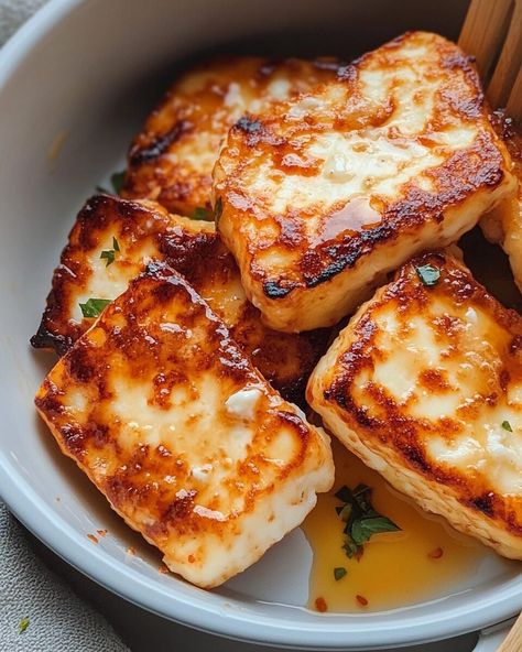 Crispy Air-Fried Halloumi with Honey Drizzle Air Fryer Halloumi, Haloumi Recipes, Honey Drizzle, Fried Halloumi, Airfryer Recipes, Fryer Recipes, Air Fryer Recipes, Air Fryer, Read More