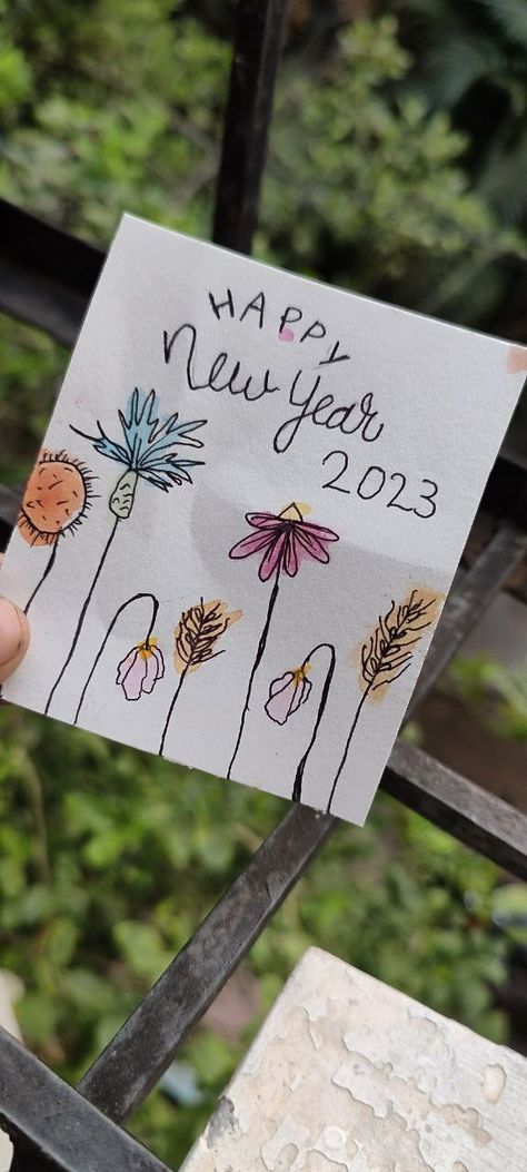 #Handmade crafts#new year ideas#2023 #new year cards diy New Year Cards Diy, New Year Card Ideas, New Year Watercolor, New Year Cards Handmade, New Year Ideas, Aesthetic New Year, New Year Cards, Ideas Handmade, Watercolor Ideas