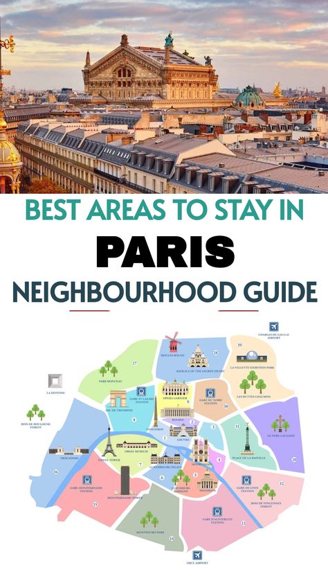 Discover a comprehensive Paris neighborhood handbook featuring top accommodation options and hotel suggestions for an unforgettable stay in the City of Light. Explore the diverse districts of Paris and find the perfect place to call your home away from home during your visit. Whether you prefer vibrant streets filled with cafes or serene parks, this guide will help you navigate through the enchanting neighborhoods of Paris to ensure a truly memorable experience. Best Areas To Stay In Paris, Best Neighborhoods To Stay In Paris, Best Area To Stay In Paris, Paris Neighborhood Guide, Paris Accommodation, Paris Trip Planning, Where To Stay In Paris, Paris November, Paris Neighborhoods