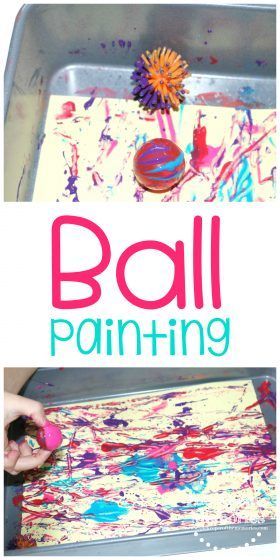 Simple Art Projects For Preschoolers, Ball Theme Art Preschool, Ball Painting, Activity For Toddlers, Lab Activities, Art Activities For Toddlers, Sensory Art, Sensory Activities Toddlers, Painting Activities