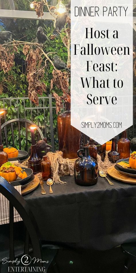 Falloween Dinner Party: Celebrate the Season with Delicious Food Halloween Dinner Party Menu, Maple Bacon Recipes, Autumn Dinner Party, Menu Suggestions, Halloween Dinner Party, Halloween Charcuterie, Cider Sangria, Apple Cider Sangria, Dump Cake Pumpkin