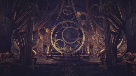 #ESO Clockwork City, Silver City, Speculative Fiction, Common Themes, Environment Design, Elder Scrolls, Stage Design, End Of The World, Interior Art