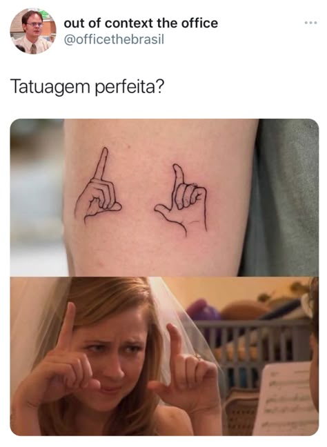 Matching The Office Tattoo, Pam And Jim Tattoo, The Office Friend Tattoos, The Office Couples Tattoo, Matching Office Tattoos, Tv Inspired Tattoos, Office Inspired Tattoos, Office Themed Tattoos, Tattoos From Tv Shows