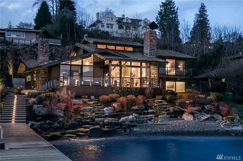 Dream Ranch, Craft Office, Mountain Dream Homes, Safe House, Homes Exterior, Dream Mansion, Seattle Homes, Modern Mansion, Contemporary House Design