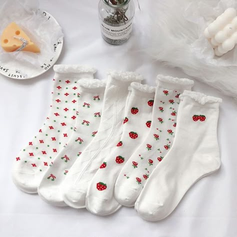 US $0.01 | Japanese Cute Women Socks Red Strawberry Korean Style Flowers Crew Socks Kawaii Women Cotton Socks Harajuku Strawberry Cow Socks Strawberry Socks, Cow Socks, Flower Crew, Cheap Socks, Korean Socks, Strawberry Flower, Dr Shoes, Cute Strawberry, Red Strawberry