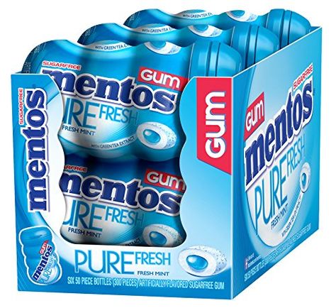 Mentos Gum Pure Fresh Mint 50Count Pack of 6 ** Read more reviews of the product by visiting the link on the image.Note:It is affiliate link to Amazon. Mentos Gum, Mint Gum, Sugar Free Gum, Sweet Mint, Grocery Foods, Fresh Groceries, Big Bottle, Receding Gums, Candy Chocolate