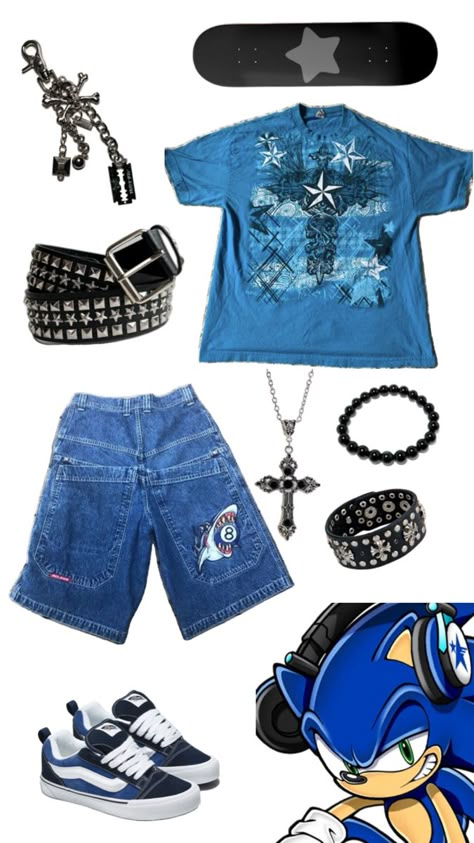 sonic Sonic Outfit, Y2k Outfits Men, Baggy Outfit Ideas, Silly Clothes, Outfit Inspo Casual, Easy Trendy Outfits, Swaggy Outfits, Really Cute Outfits, Edgy Outfits