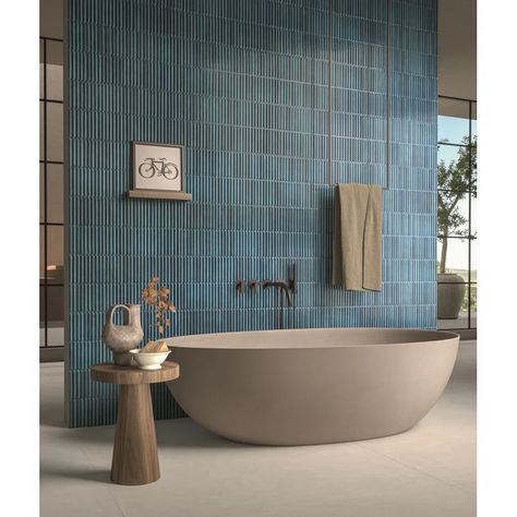 Tile Market Stripes 12x24 3D Textured Porcelain Wall Tile | Wayfair Chevron Bathroom Tile, Bathroom Tiles Combination, Chevron Bathroom, Blue Bathroom Tile, Glass Pool Tile, Green Porcelain, Rectangle Tiles, Penny Round Tiles, Round Tiles