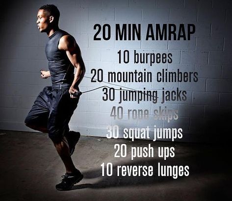 20 Min Hiit Workout, Crossfit Workouts Wod, Crossfit Workouts At Home, Amrap Workout, Trening Sztuk Walki, Best Workout Routine, Grey Man, Wod Workout, Short Workouts