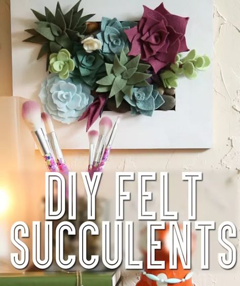 Felt Succulents, Felt Flowers Diy, Diy Flores, Fleurs Diy, Mason Jar Crafts Diy, Felt Projects, Diy Felt, Mason Jar Diy, Succulents Diy