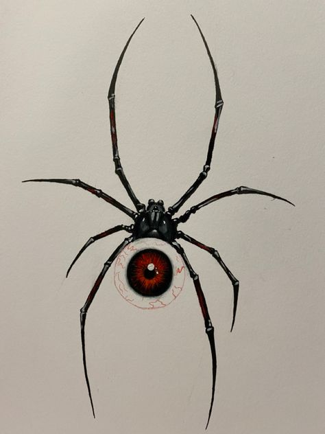 Skull Spider Drawing, Spider Drawing Reference, Spider Eyes, Goth Spider, Bat Eyes, Spider Face, Spider Drawing, Gorilla Tattoo, Eyeball Art