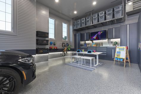 Room In Garage, Home Learning Space, Garage Game Rooms, Hand Washing Station, Yard Tools, Garage Interior, Functional Home, Class Room, Two Car Garage