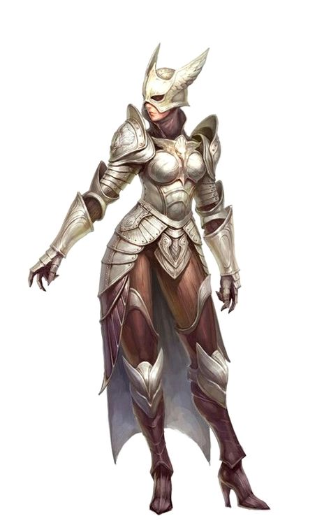 Female Fighter in Eagle Armor - Pathfinder PFRPG DND D&D d20 fantasy Armor With Wings, Female Knight With Helmet, Female Knight Helmet, Armor Designs Fantasy Art, Female Armor Design, Fantasy Helmet Design, Dnd Armor Design, Plate Mail, Armor Fantasy