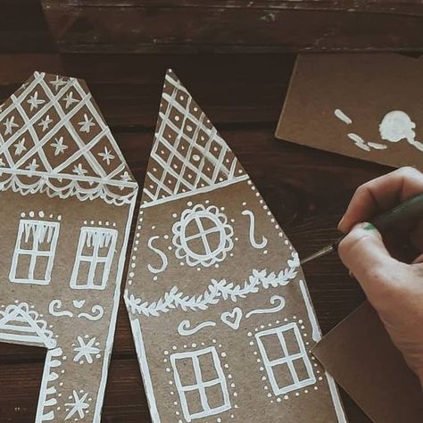 * LITTLE  BUNGAL☮W * on Instagram: "｡･:*:ﾟDIY CARDBOARD GINGERBREAD HOUSES ｡･:*:ﾟ
.
.
.
Today is world #gingerbreadhouseday so to celebrate we just painted up some of our very own to decorate our little bungalow with. Such a cute little craft to add a bit more charm with your holiday decor. All you need is some cardboard, paints, brushes, and imagination 💫 we used old cereal boxes that were ready to be recycled and what better way to recycle than upcycle. What do you think? .
.
.
Make this a weekend craft & share your creations with us @thelittlebungalow! We would love to see your little gingerbread world come to life 🎄✨
.
.
.
#thelittlebungalow #christmas #christmastime #christmasdecor #decorate #kidscraft #makeit #makersgonnamake #creativelifehappylife #crafters #crafty #craftymom #cra Gingerbread Cardboard, Cardboard Gingerbread Houses, Cardboard Gingerbread, Cardboard Gingerbread House, Weekend Crafts, Cereal Boxes, Ways To Recycle, Crafty Moms, Kids' Crafts