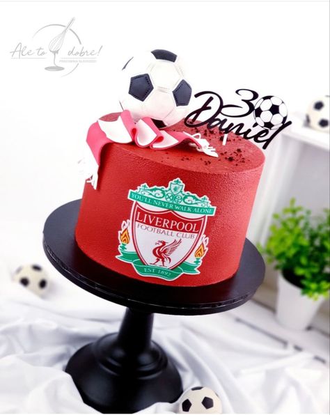 Liverpool Birthday Party Ideas, Liverpool Birthday Cake For Men, Liverpool Cake Ideas Birthday, Liverpool Birthday Cake, December Cake, Lfc Cake, Football Cakes For Boys, Arsenal Cake, Football Cake Design