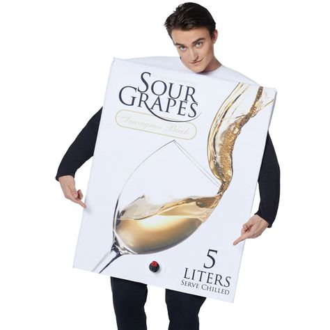 Box Of Wine Halloween Costume - The Green Head Funny Mens Costumes, Wine Halloween Costume, Wine Costume, Grapes And Wine, Boxing Halloween Costume, Simple Mask, Mirror Mask, Wine Halloween, Halloween Mirror