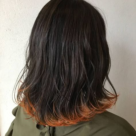 Colorful Ends Hair, Hair Color For Ends Of Hair, Tip Colored Hair, Hair End Color, Dyed Tips On Brown Hair, Color Tipped Hair, Dyeing Ends Of Hair, Dipped Dyed Hair, Ends Colored Hair