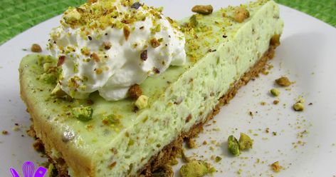 Pistachio Love Cheesecake! This pistachio cheesecake showcases the dry roasted shelled pistachios beautifully, as they provide that amazing pistachio flavor, a little saltiness, and great texture. #cheesecake #recipes #foodobsession #kfo #cheesecakerecipe #homemade #pistachiocheesecake #pistachio #pistachiolove #roastedpistachios #pistachiocrust Pistachio Cheesecake Recipe, Pistachio Dessert, Pistachio Cheesecake, Pistachio Recipes, Pistachio Pudding, Pistachio Cake, Creative Desserts, Cheesecake Desserts, Cheesecake Recipe