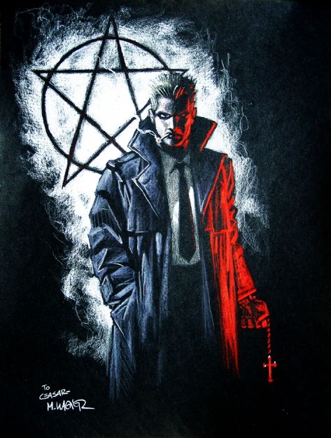 John Constantine by Matt Wagner John Constantine Art, Constantine Comic, Magical Spells, Constantine Hellblazer, Vertigo Comics, Justice League Dark, John Constantine, World Of Darkness, Marvel Vs Dc