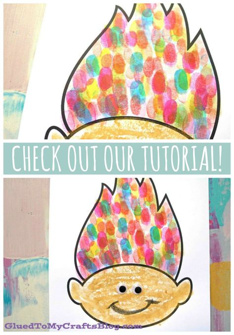 Troll Craft Kids, Trolls Activities For Preschool, Troll Craft For Kids, Trolls Craft For Kids, Trolls Arts And Crafts For Kids, Trolls Crafts Preschool, Trolls Cricut Projects, Trolls Birthday Activities, Fairy Tale Toddler Crafts