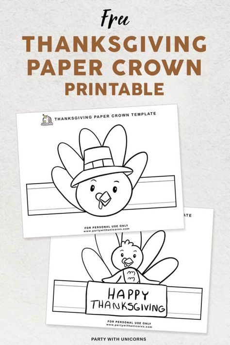 Download our free thanksgiving crowns for kids. This thanksgiving crowns printable is available as a part of our Thanksgiving activity set for kids. thanksgiving crown craft | thanksgiving crowns #thanksgiving #kidstable #printandcolor Thanksgiving Turkey Headband Craft, Toddler Thanksgiving Printables Free, Thanksgiving Headband Printable, Thanksgiving Hats For Toddlers, Thanksgiving Headbands Preschool, Thanksgiving Craft Printables, Free Turkey Hat Printable, Thanksgiving Crowns Printable, Turkey Hat Template Printable Free