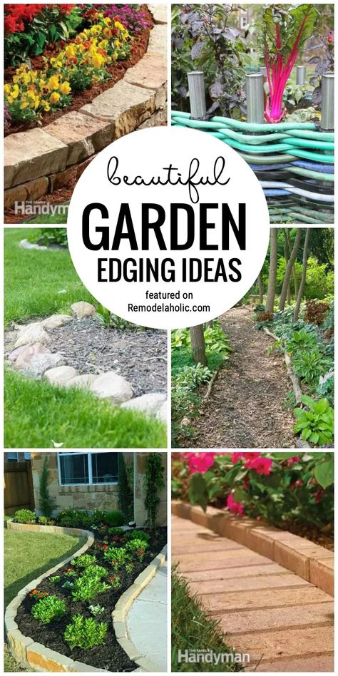 Dress Up Your Garden With These Beautiful Garden Edging Ideas Featured On Remodelaholic.com Flower Bed Decor Ideas, Flower Bed Decor, Garden Edging Ideas, Edging Ideas, Bottle Garden, Landscape Edging, Lawn Edging, Family Garden, Friday Favorites