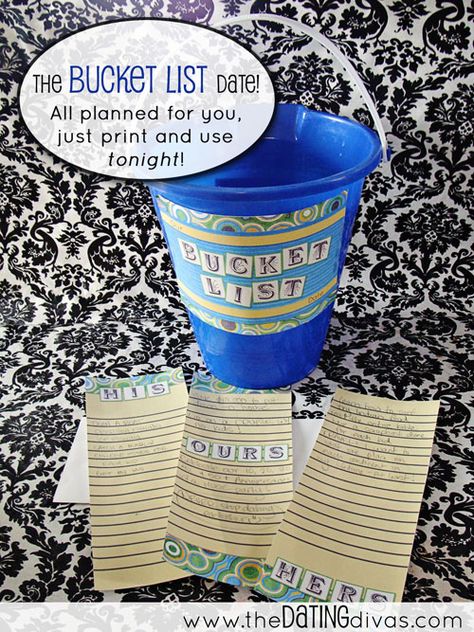 Bucket List Date...great date idea for discussing things that are truly important to you with your spouse. The Bucket List, Divorce Humor, Creative Dates, I Carry Your Heart, Dating Divas, The Dating Divas, Dating After Divorce, Dating Profile, Dating Memes