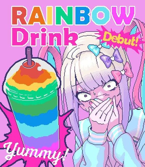 Rainbow Drinks, Needy Streamer Overload, Needy Streamer, Yami Kawaii, What’s Going On, Horror Game, Cute Icons, Anime Character, Pixel Art