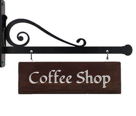 Iron Signage, Plan Garage, Sign Bracket, Sign Board Design, Shop Signage, Shop Sign Design, Cottage Signs, Iron Brackets, Shop House Ideas