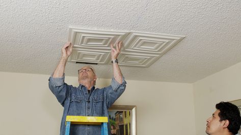 Cover Popcorn Ceiling, Popcorn Ceiling Makeover, Styrofoam Ceiling Tiles, Asif Ali, Covering Popcorn Ceiling, Removing Popcorn Ceiling, Ceiling Solutions, Drop Ceiling Tiles, Plank Ceiling