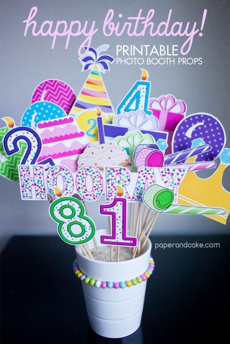 Birthday Party Printable Photo Props Photo Booth Props Free Printables Birthday, Diy Party Photo Booth, Birthday Deco, Diy Photo Booth Props, Ariel Party, Photobooth Props Printable, Birthday Party Diy, Printable Photo Props, Props Free