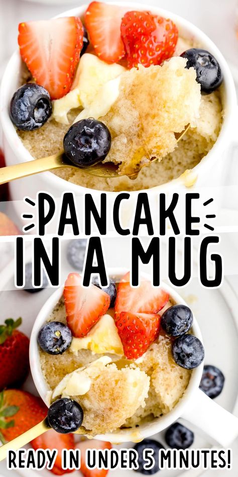 Pancake In A Mug, Breakfast In A Mug, Single Serve Breakfast, Super Easy Breakfast, Dessert In A Mug, Mug Recipe, Cheesecake Bar, Quick Baking, Fudge Pie