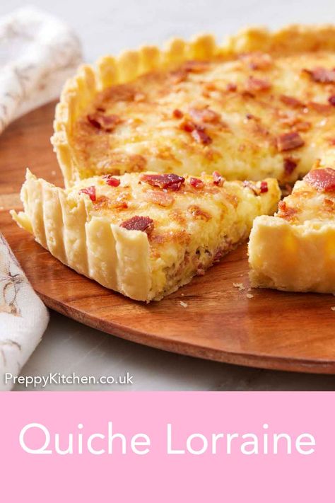 A classic Quiche Lorraine is a dish that combines the richness of bacon and cheese encased in a buttery, flaky crust for a truly classic brunch or light dinner option. Learn how to make this classic recipe for the best results every time. Mary Berry Quiche Recipes, Pastry For Quiche, Mini Quiche Lorraine Recipe, Mary Berry Recipes Baking, Quiche Lorraine Recipe, Mary Berry Recipes, Easy Quiche, Mary Berry Recipe, Quiche Recipes Easy