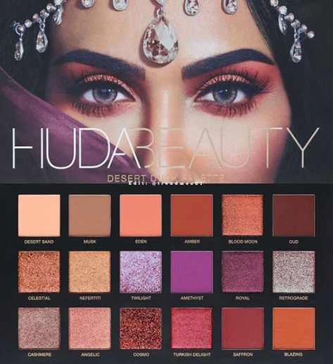 The Best Bridal Makeup Kit Products In India! *Splurge & Save Options! | WedMeGood Huda Beauty Palette, Make Up Kits, Huda Beauty Rose Gold, Huda Beauty Desert Dusk, Makeup Pallets, Matte Eyeshadow Palette, Beauty Make-up, Braut Make-up, Makeup Hacks