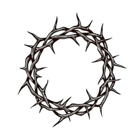 Crown of thorns image | Premium Vector #Freepik #vector #jesus-cartoon #christian-logo #christ #jesus-christ Thorn Crown Tattoo, Tattoo Bicep, Tattoo Calf, Tattoo Cherry, Thorn Tattoo, Biblical Tattoos, Bible Tattoos, Christ Tattoo, Cross Graphic