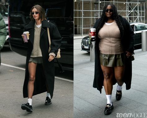 Is Hailey Bieber’s Style Plus-Size Friendly? I Dressed Up Like Her for a Week to Find Out | Teen Vogue Plus Size Alternative, Hailey Bieber Street Style, Hailey Bieber Outfits, Hailey Bieber Style, Fast Fashion Brands, Plus Size Winter, Fashion To Figure, Teen Vogue, Hailey Bieber