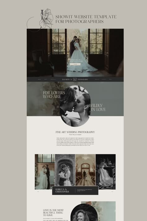 This is a Showit Website temaplte that is made for the photographer with a dark and moody editing style. It comes in dakrer colors that works very well for fine art photographers within the wedding and eleopement area. Wedding Websites Inspiration, Photographer Website Template, Photography Portfolio Website Design, Wedding Venue Website, Moody Website Design, Photography Website Design Inspiration, Wedding Website Inspiration, Wedding Website Ideas, Romantic Website Design