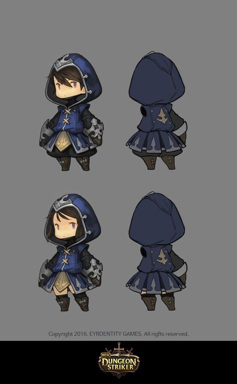 Dungeon Striker, Chibi Games, Costume Concept, 3d Karakter, Character Costume, 캐릭터 드로잉, Chibi Characters, Game Character Design, Cartoon Character Design