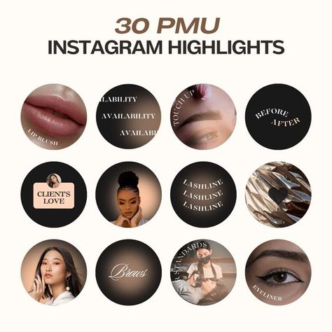 Cover Designs for Instagram Stories Makeup Artist Instagram Highlight Covers, Cosmetologist Instagram Highlights, Pmu Instagram Highlight Covers, Pmu Highlight Cover, Makeup Icon Instagram Highlight, Makeup Artist Content Ideas, Permanent Makeup Logo, Artist Instagram Story, Makeup Artist Instagram