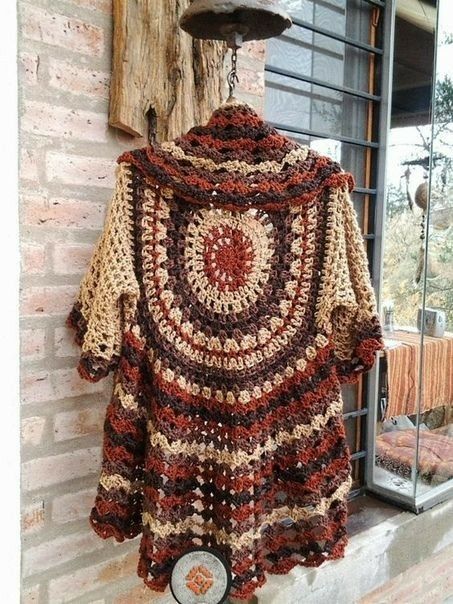 Gilet Kimono, Vest Crochet, Gilet Crochet, Crochet Bolero, Crochet Circles, Crochet Coat, Crochet Jacket, Crochet Vest, Crochet Woman