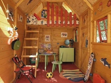 Girls Playhouse Interior, Kids Playhouse Plans, Boys Playhouse, Playhouse Interior, Playhouse Decor, Playhouse Design, Tree House Interior, Shed Playhouse, Kids Clubhouse