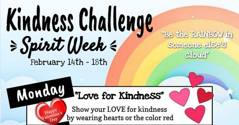 Dress Up Themes for Kindness Feb 14-18!.pdf - Google Drive Kindness Dress Up Days, Kindness Week Spirit Days, Kindness Week Dress Up Days, Kindness Spirit Week, Kindness Squad, Dress Up Themes, National School Counseling Week, School Counseling Week, Kindness Club