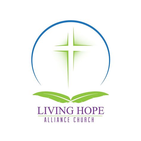 Living Hope Alliance Church Logo | 99designs Bible Logo Design, Open Bible, Cross Symbol, Church Logo, United By Blue, Logo Design, ? Logo, Design