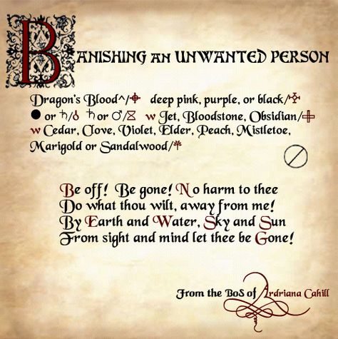 Banishing Spell Person Chant, Banishing Spell People, Simple Banishing Spell, Banishing Magick, Karma Spells, Demon Spells, Banishing Spells, Karma Spell, Web Activity